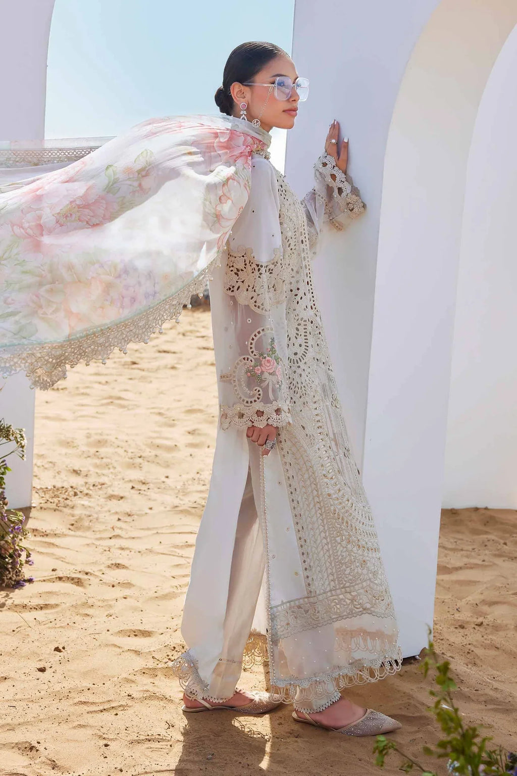 Negin - Luxury Dhanak 3PC Chikenkari Heavy Embroidered Suit | EA-W- 125  Luxe '26