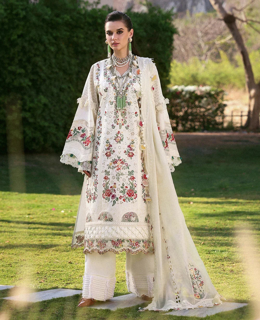 Zenia - Luxury Viscose 3PC Chikenkari Heavy Embroidered Suit | EA-W- 132  Luxe '26