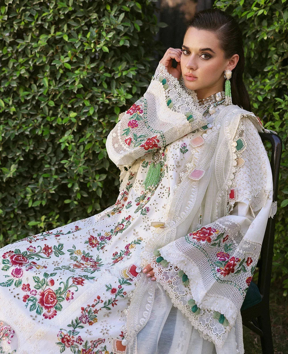 Zenia - Luxury Viscose 3PC Chikenkari Heavy Embroidered Suit | EA-W- 132  Luxe '26