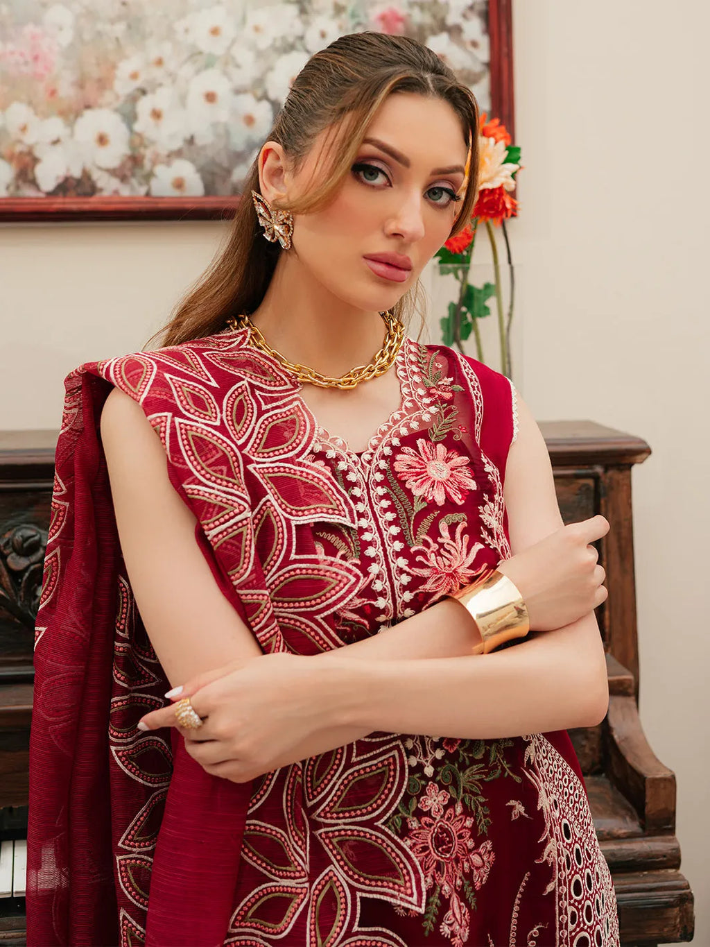 Gökçe - Luxury Lawn 3PC Chikenkari Heavy Embroidered Suit | EA-088 Summer Luxe '26