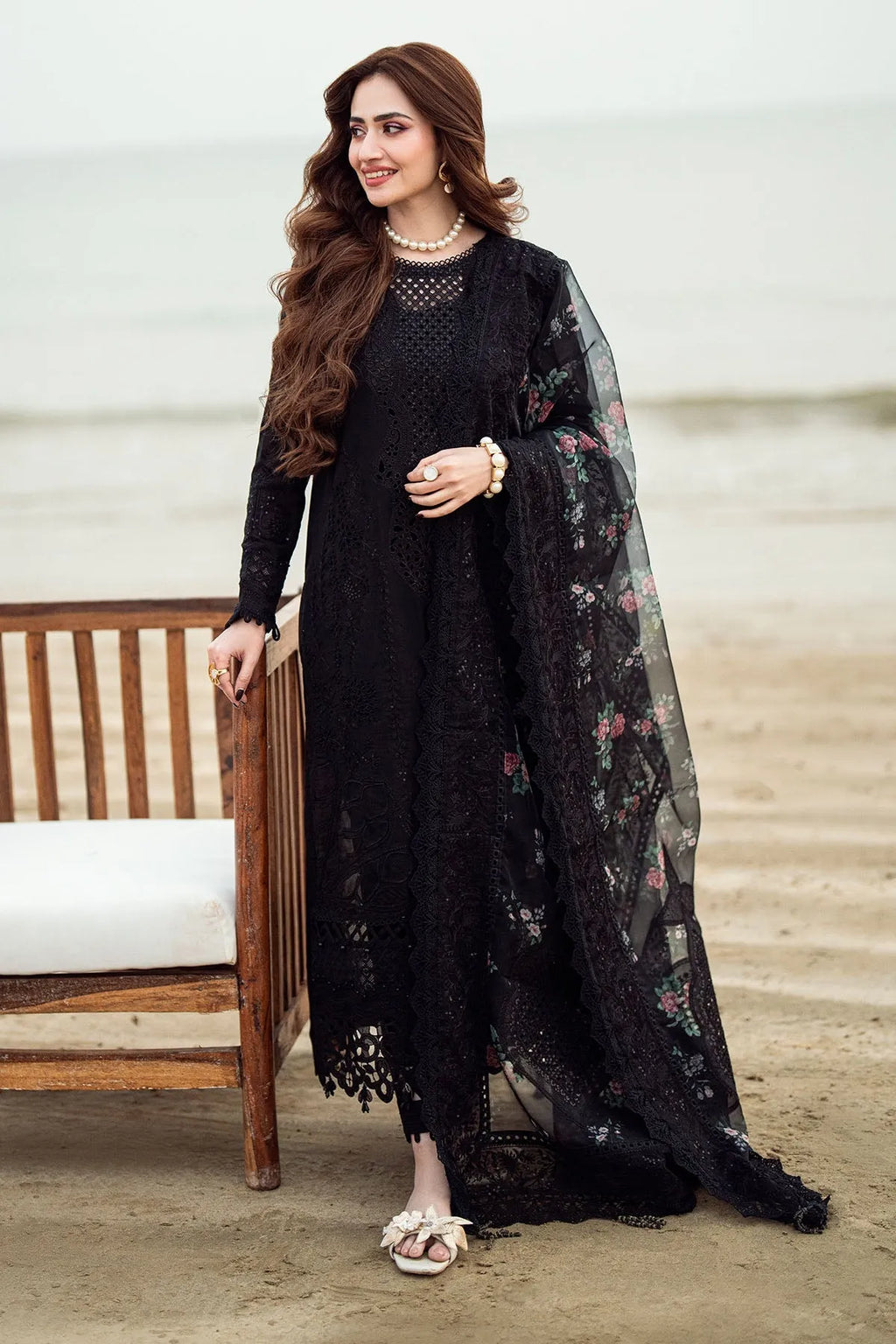Nureh - Luxury Lawn 3PC Chikenkari Heavy Embroidered Suit | ZF-063 Unstitched Summer Luxe '26