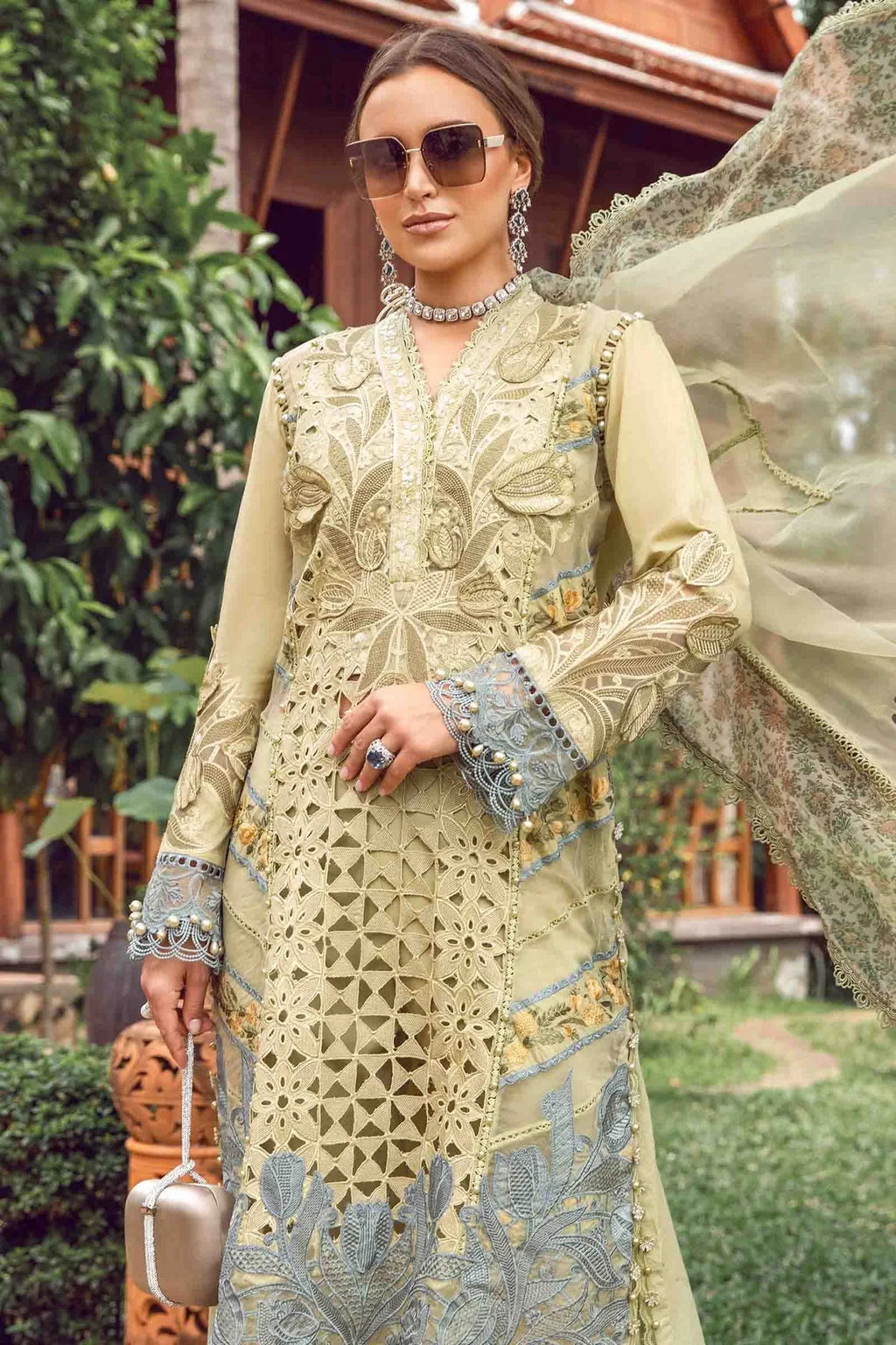 Ceren - Luxury Viscose 3PC Chikenkari Heavy Embroidered Suit | EA-W- 131  Luxe '26