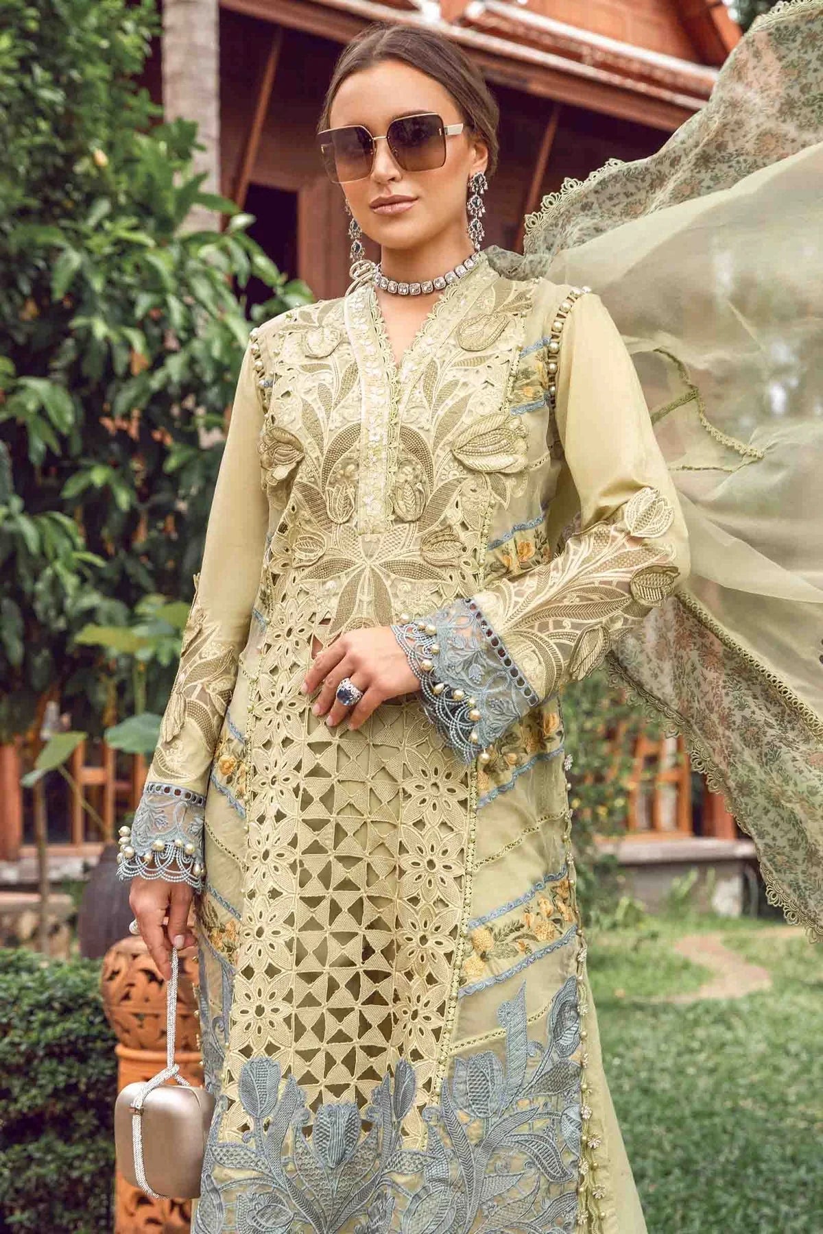 Ceren - Luxury Viscose 3PC Chikenkari Heavy Embroidered Suit | EA-W- 131  Luxe '26