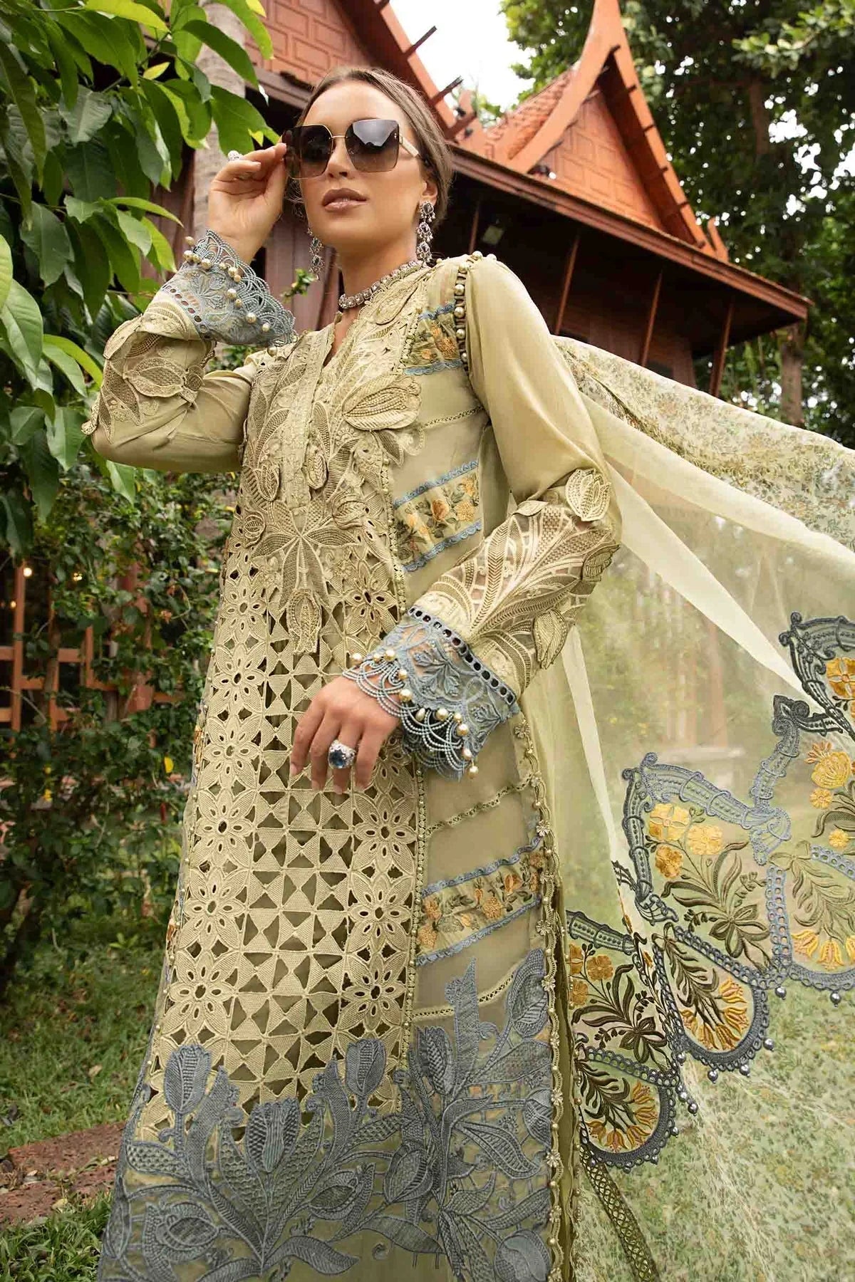 Ceren - Luxury Viscose 3PC Chikenkari Heavy Embroidered Suit | EA-W- 131  Luxe '26