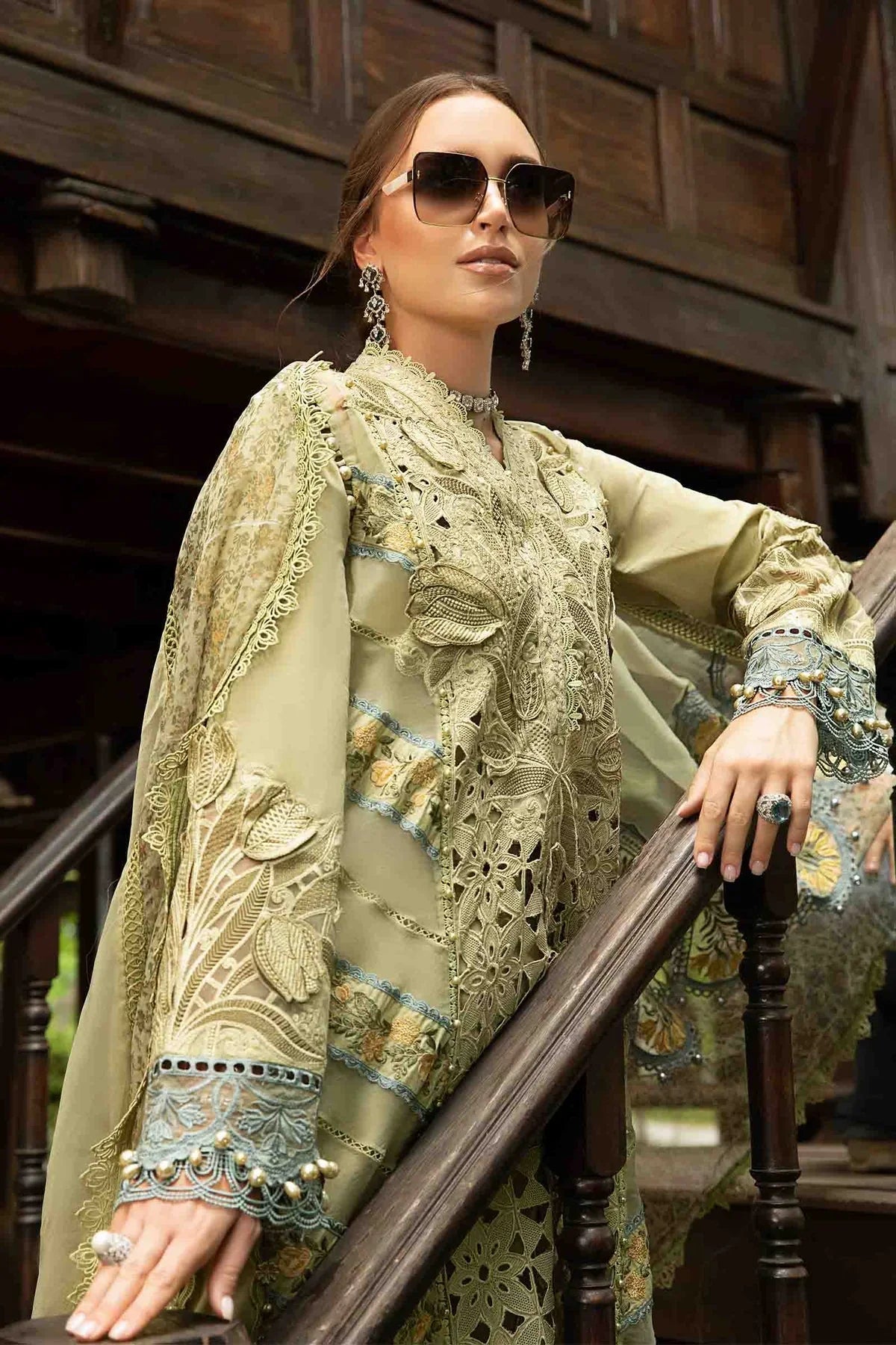 Ceren - Luxury Viscose 3PC Chikenkari Heavy Embroidered Suit | EA-W- 131  Luxe '26