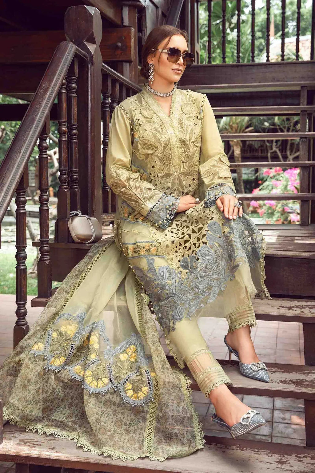 Ceren - Luxury Viscose 3PC Chikenkari Heavy Embroidered Suit | EA-W- 131  Luxe '26