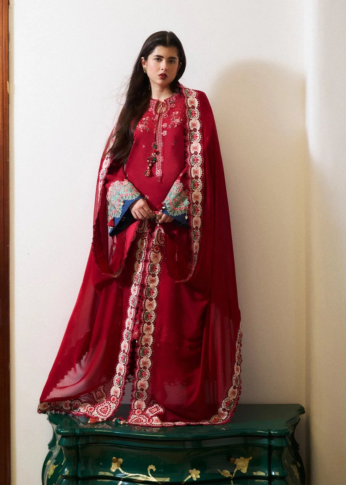 Gul e Rukh - Luxury Dhanak 3PC Chikenkari Heavy Embroidered Suit | Zf- 108  Zaroon Luxe '26
