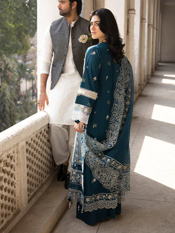 Mahnur - Zf -027 Luxury Lawn 3 PCS Embroidered | Summer Zaroon Luxe