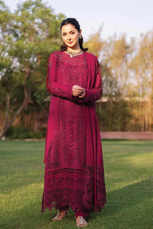 Zara - Luxury Lawn 3PC Chikenkari Heavy Embroidered Suit | ZF-070 Unstitched Summer Luxe '26