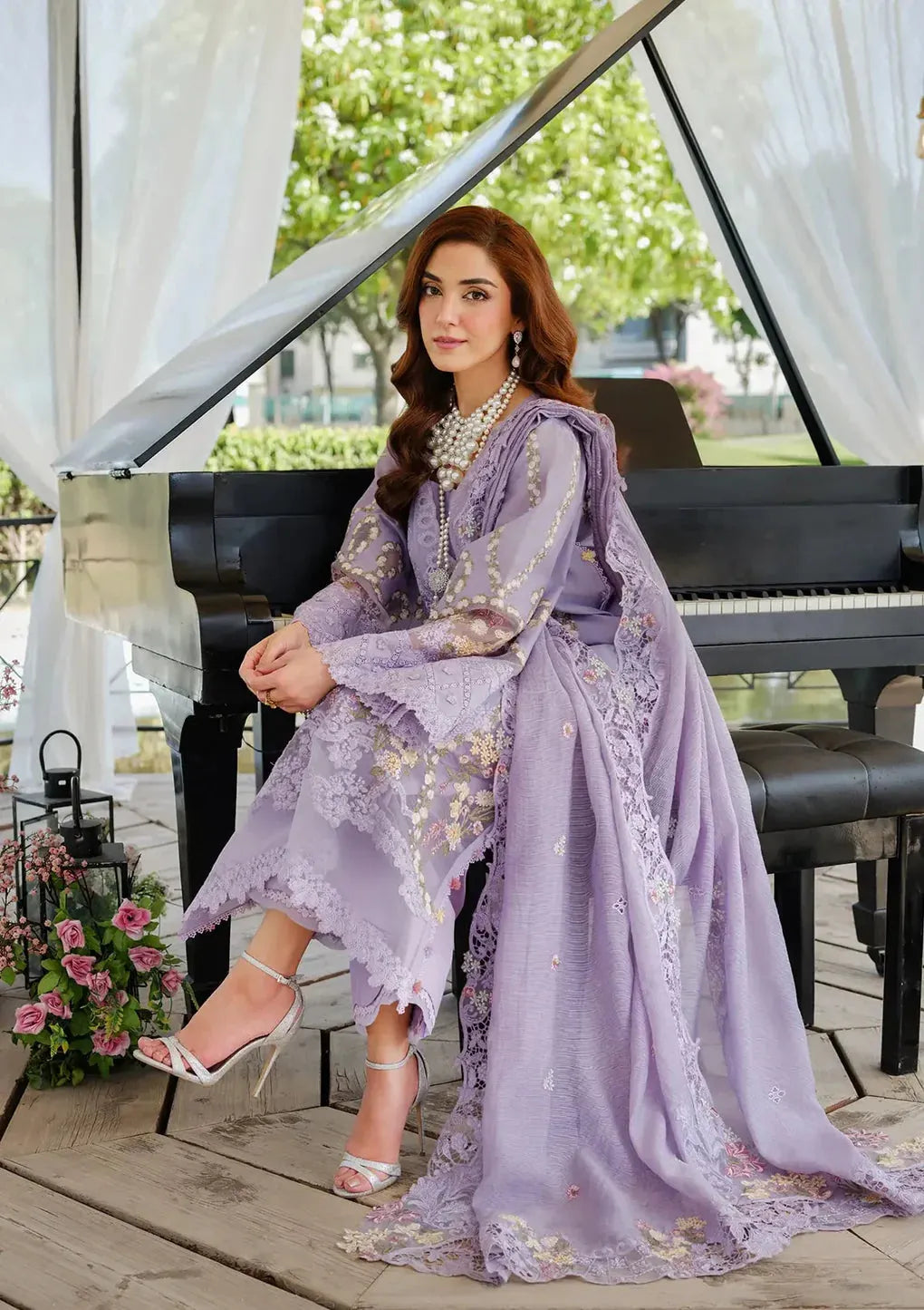 Elaf - Zf -012 Luxury Lawn 3PC Chikenkari Heavy Embroidered Suit | Summer Luxe '26