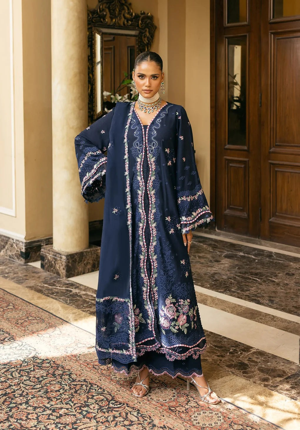 Rubi - Luxury Lawn 3PC Chikenkari Heavy Embroidered Suit | Unstitched Summer Luxe '26