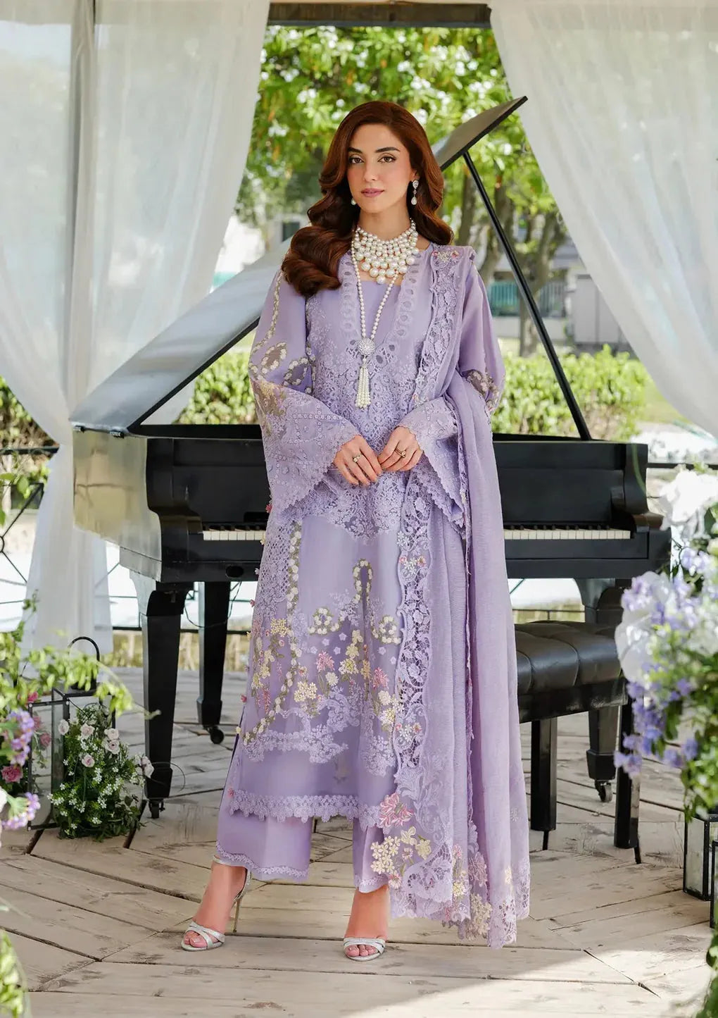 Elaf - Zf -012 Luxury Lawn 3PC Chikenkari Heavy Embroidered Suit | Summer Luxe '26