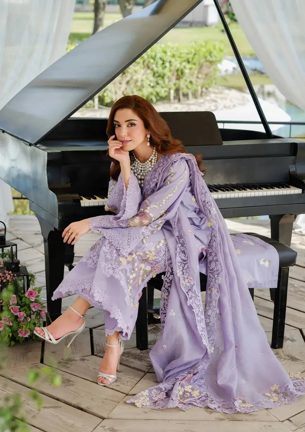 Elaf - Zf -012 Luxury Lawn 3PC Chikenkari Heavy Embroidered Suit | Summer Luxe '26