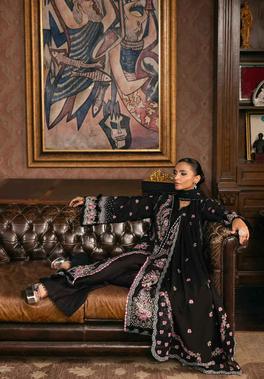 Jawaria - Luxury Lawn 3PC Chikenkari Heavy Embroidered Suit | Unstitched Summer Luxe '26