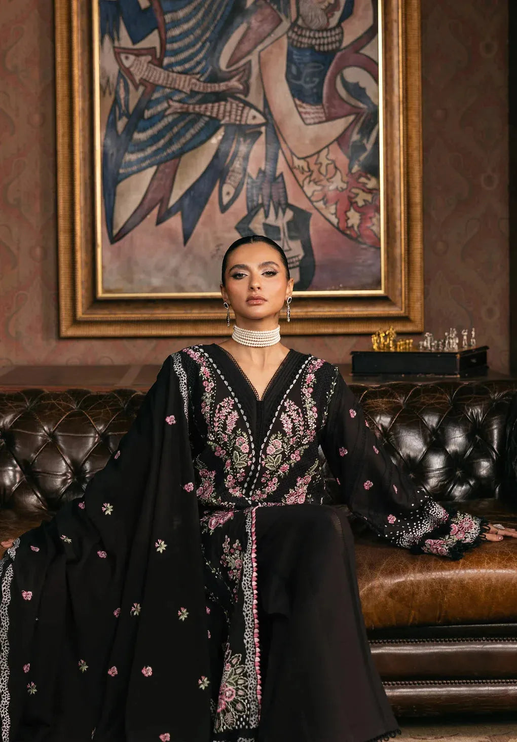 Jawaria - Luxury Lawn 3PC Chikenkari Heavy Embroidered Suit | Unstitched Summer Luxe '26