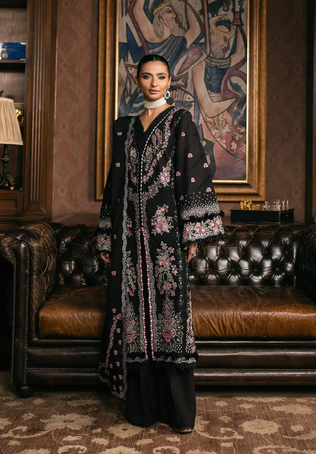 Jawaria - Luxury Lawn 3PC Chikenkari Heavy Embroidered Suit | Unstitched Summer Luxe '26