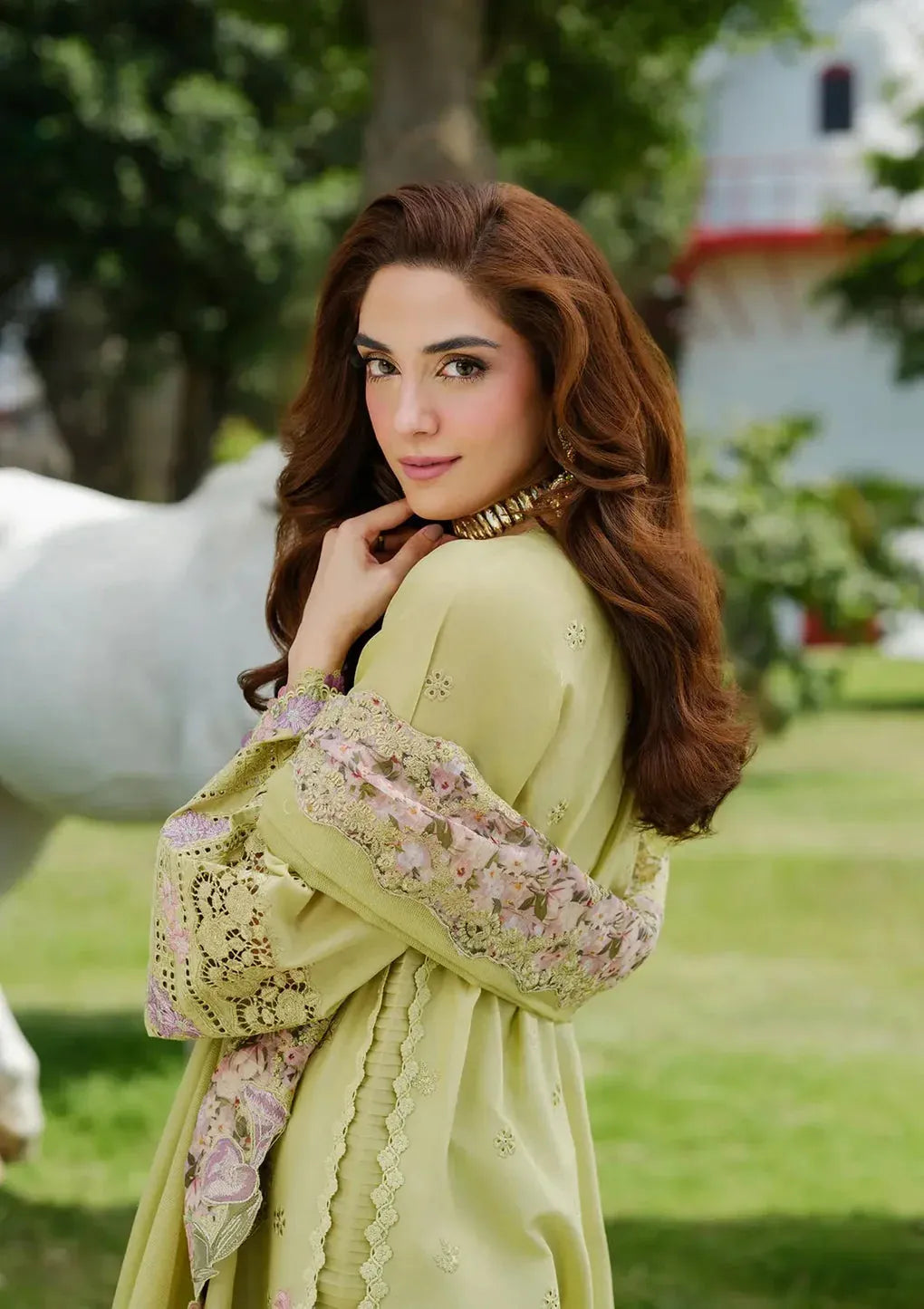 Rangzaar - Luxury Lawn 3PC Chikenkari Heavy Embroidered Suit | Zf-01 Unstitched Summer Luxe '26