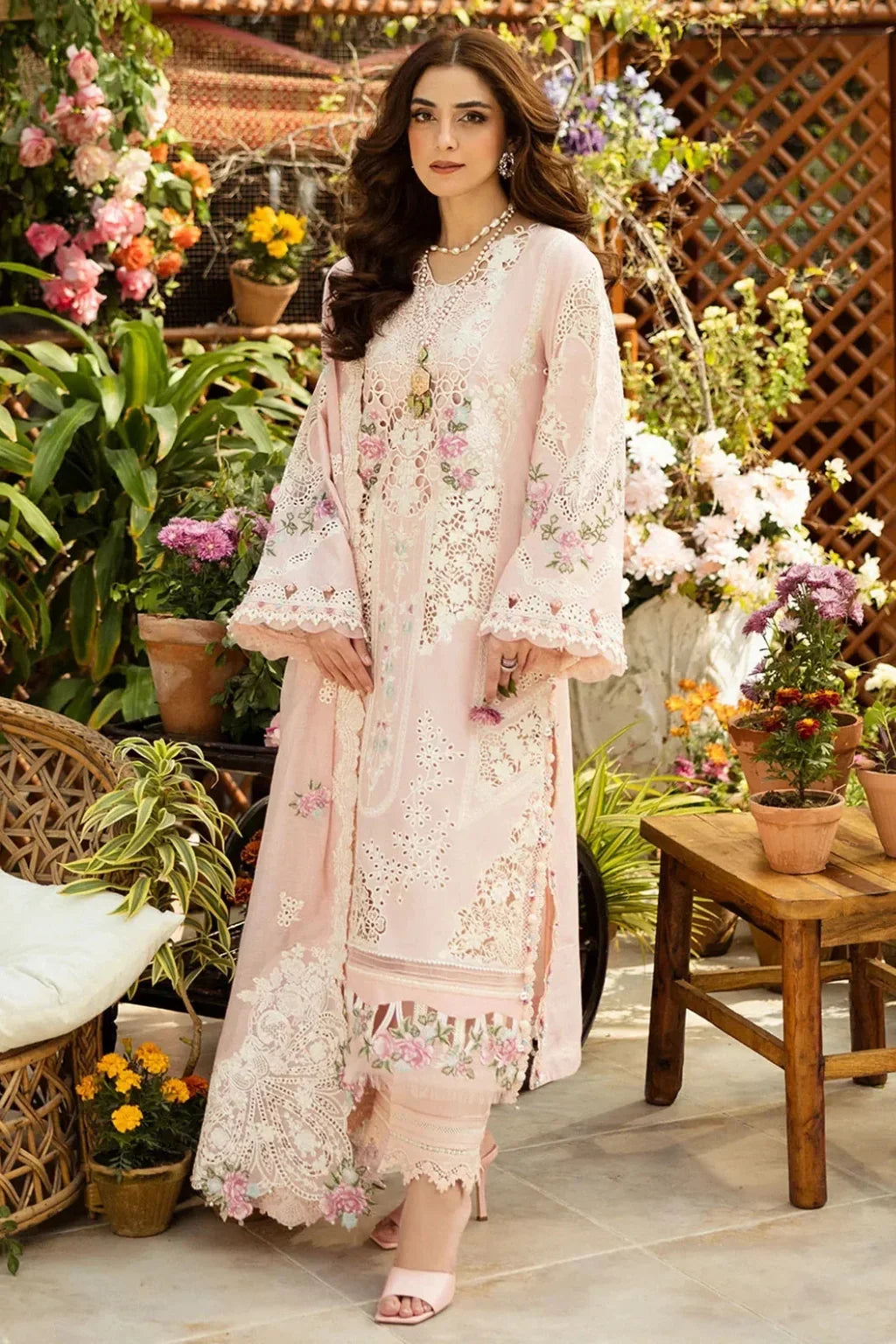 Valina - Luxury Dhanak 3PC Chikenkari Heavy Embroidered Suit | Zf- 113 Zaroon Luxe '26