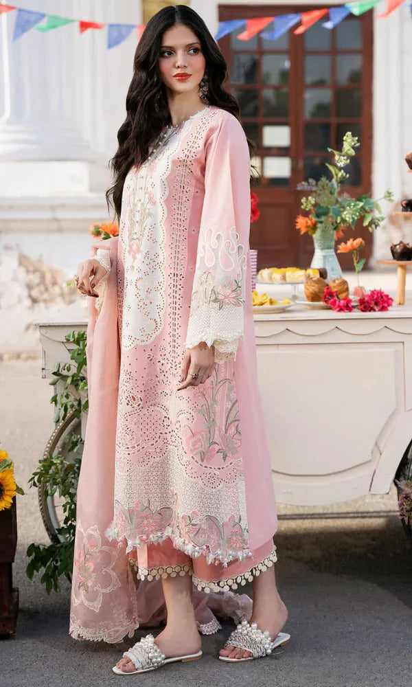 Zohra - Luxury Lawn 3PC Chikenkari Heavy Embroidered Suit | Zf-030 Unstitched Summer Luxe '26