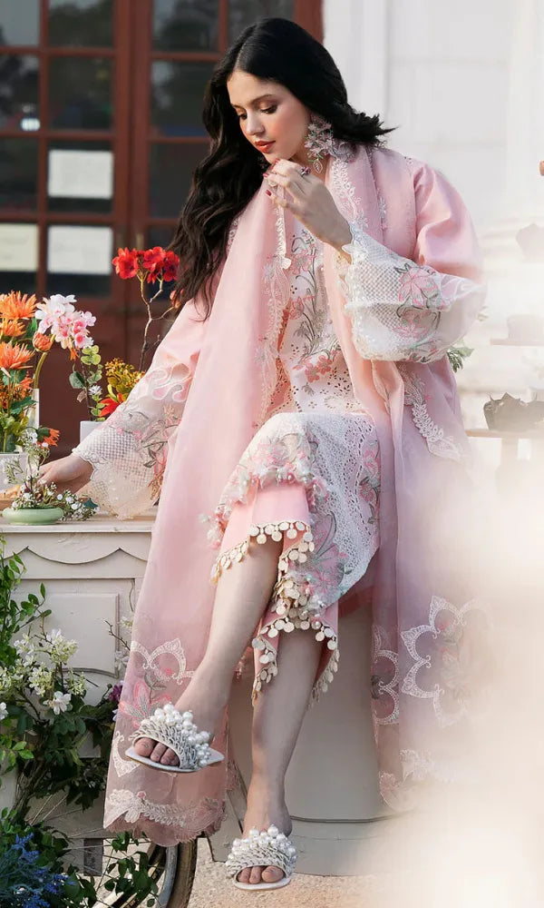 Zohra - Luxury Lawn 3PC Chikenkari Heavy Embroidered Suit | Zf-030 Unstitched Summer Luxe '26