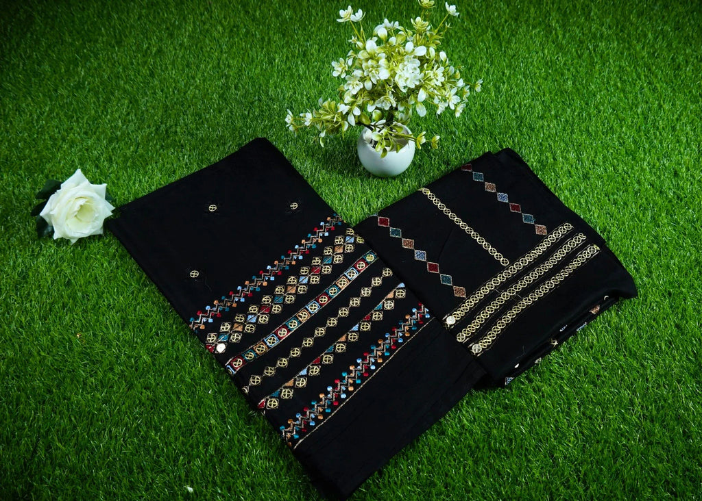 Nida -ZF 048 - Luxury Lawn 3PC Chikenkari Heavy Embroidered Suit | Unstitched Summer Luxe '26