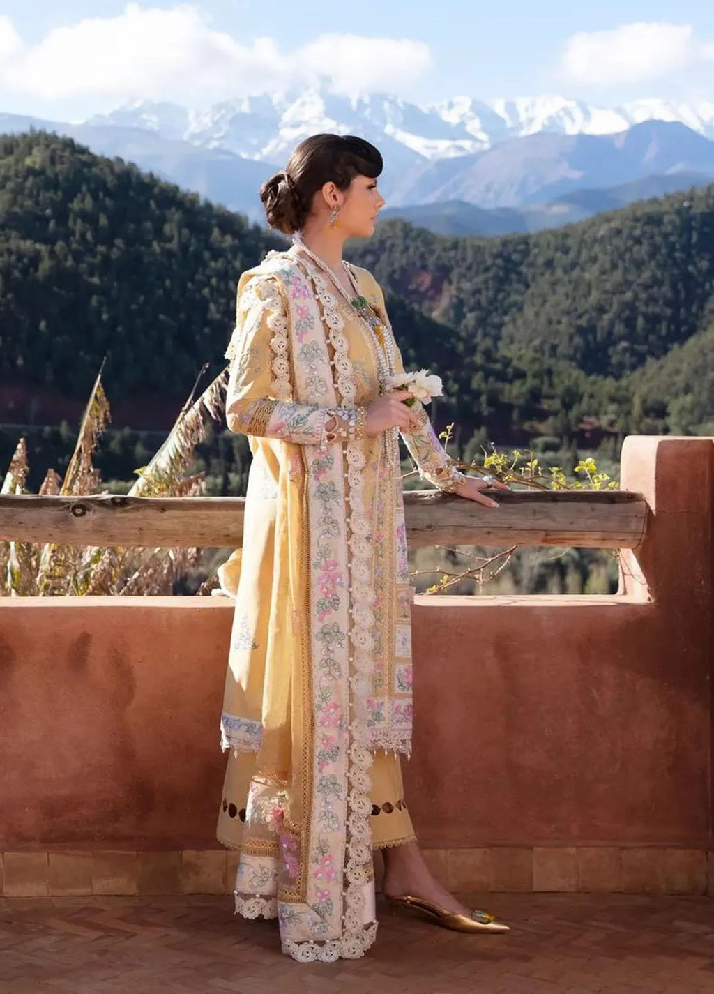 Darya - Luxury Lawn 3PC Chikenkari Heavy Embroidered Suit | ZF-075 Unstitched Summer Luxe '26
