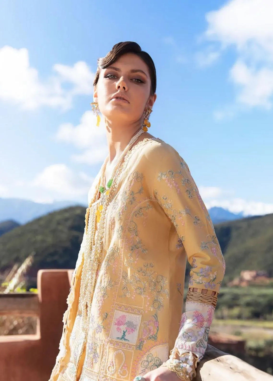 Darya - Luxury Lawn 3PC Chikenkari Heavy Embroidered Suit | ZF-075 Unstitched Summer Luxe '26