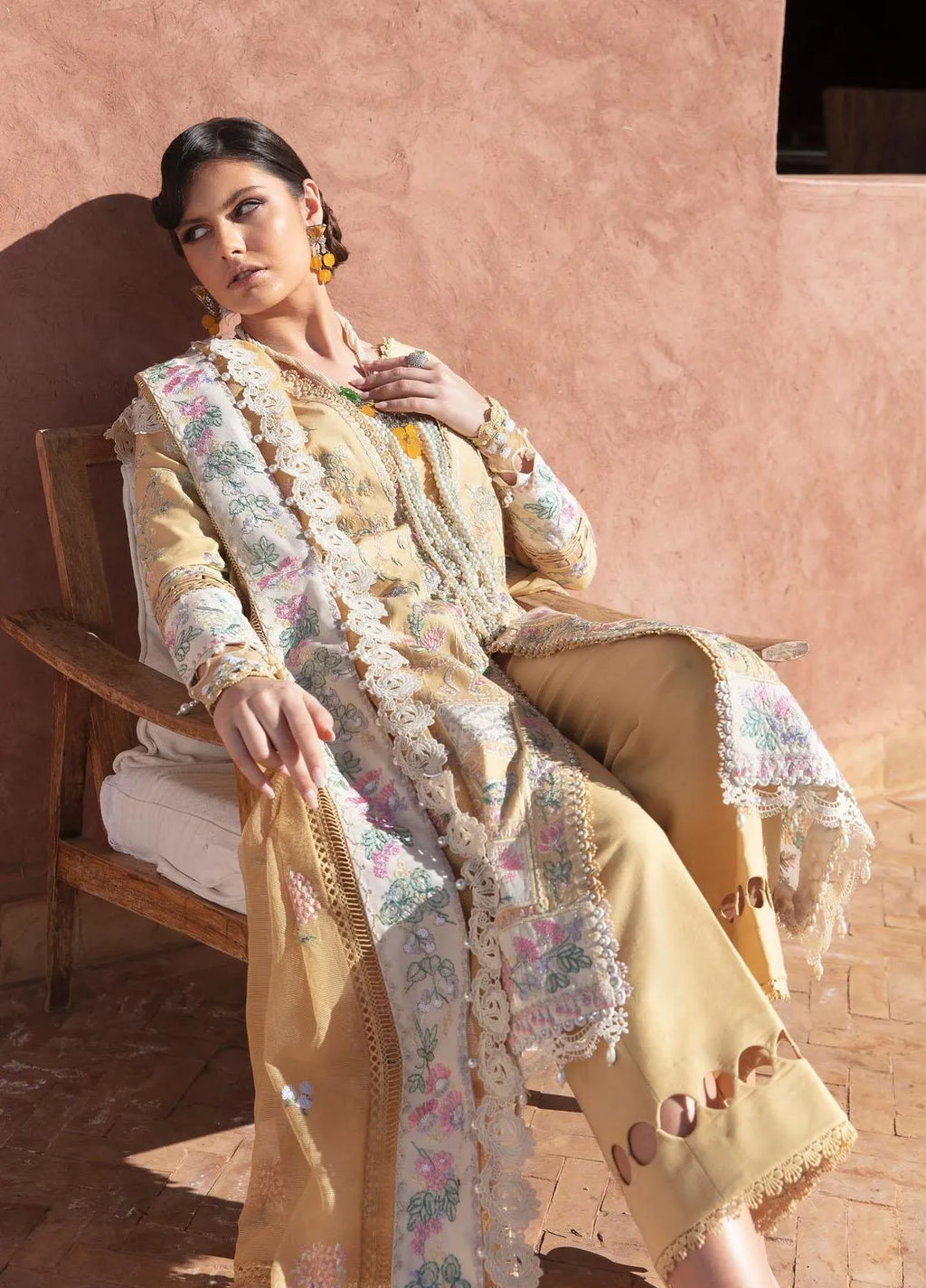 Darya - Luxury Lawn 3PC Chikenkari Heavy Embroidered Suit | ZF-075 Unstitched Summer Luxe '26