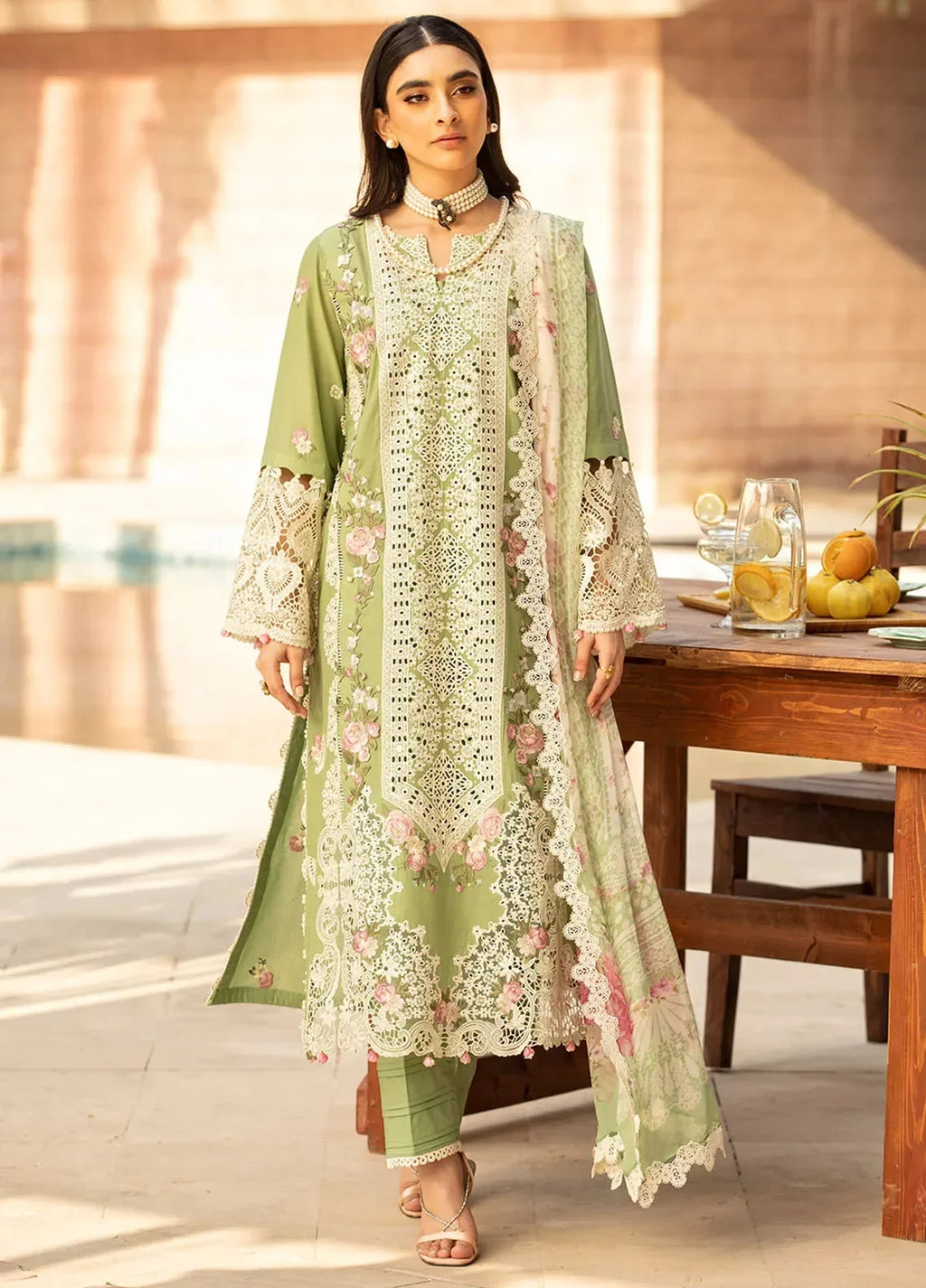 Afsheen - Luxury Dhanak 3PC Chikenkari Heavy Embroidered Suit | EA-W-118 Luxe '26