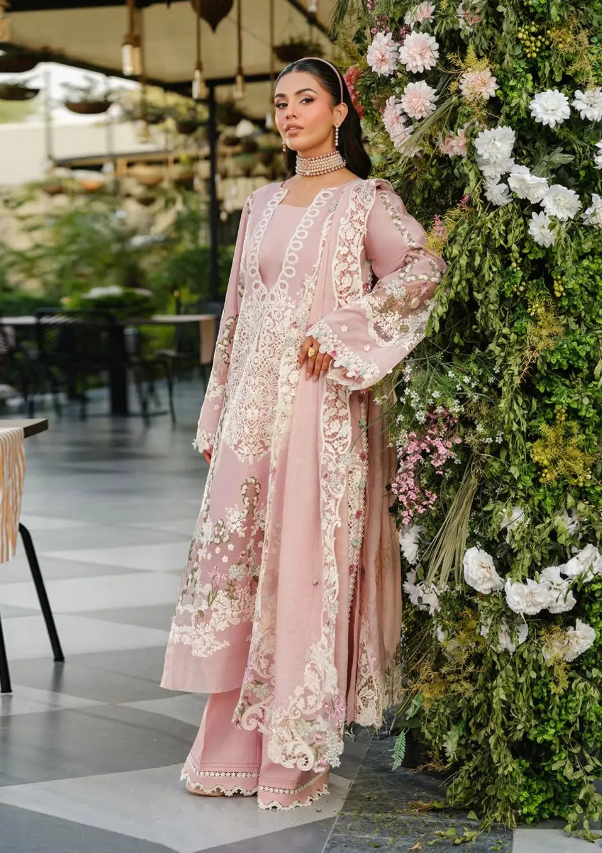 Elya - Luxury Lawn 3PC Chikenkari Heavy Embroidered Suit | Summer Luxe '26