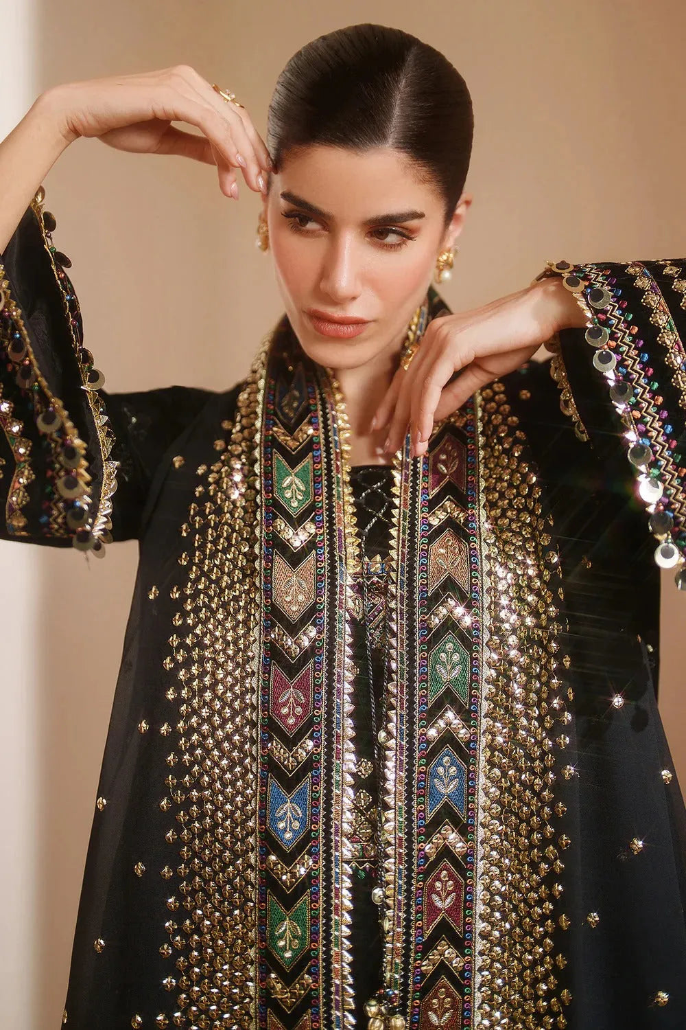 Nida -ZF 048 - Luxury Lawn 3PC Chikenkari Heavy Embroidered Suit | Unstitched Summer Luxe '26