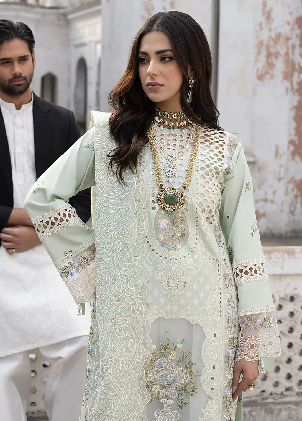 Dastaan by Mahnur - Luxury Lawn 3PC Chikenkari Heavy Embroidered Suit | ZF-026  Summer Luxe '26
