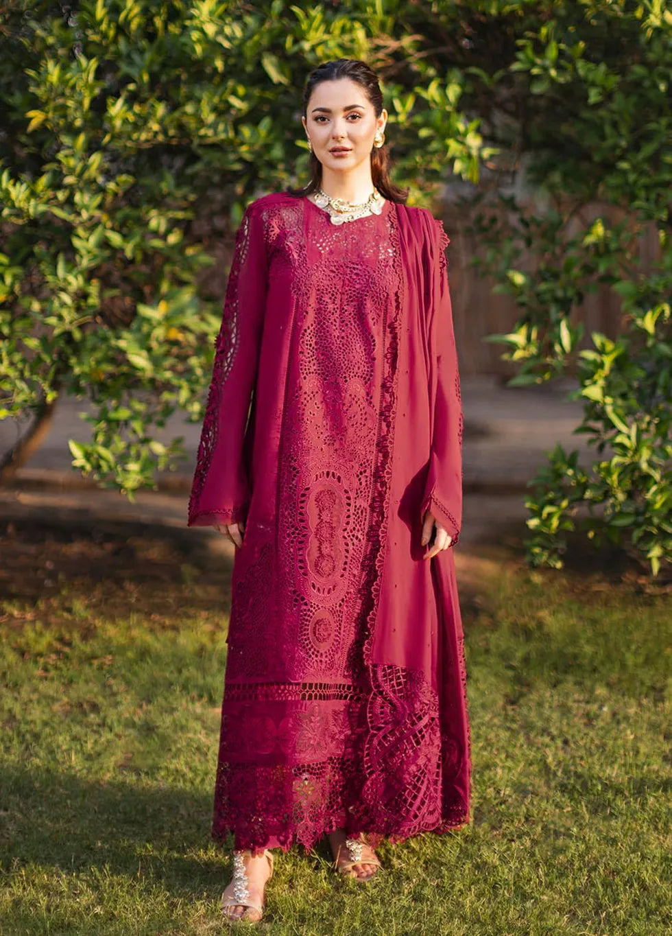 Zara - Luxury Lawn 3PC Chikenkari Heavy Embroidered Suit | ZF-070 Unstitched Summer Luxe '26