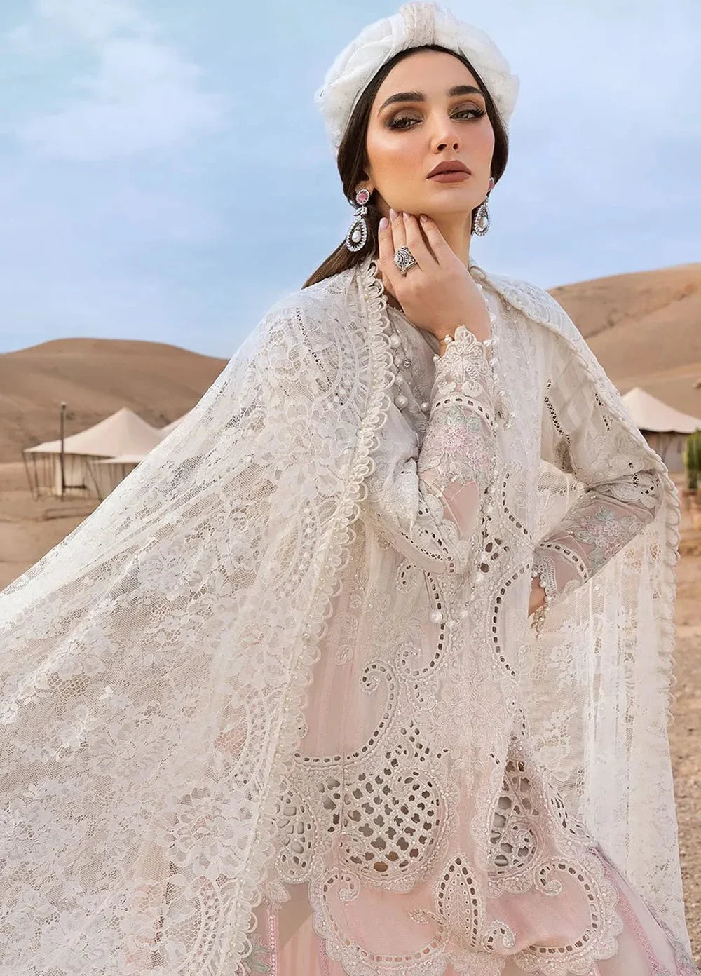 Mahnaz - Luxury Dhanak 3PC Chikenkari Heavy Embroidered Suit | EA-W- 126 Luxe '26