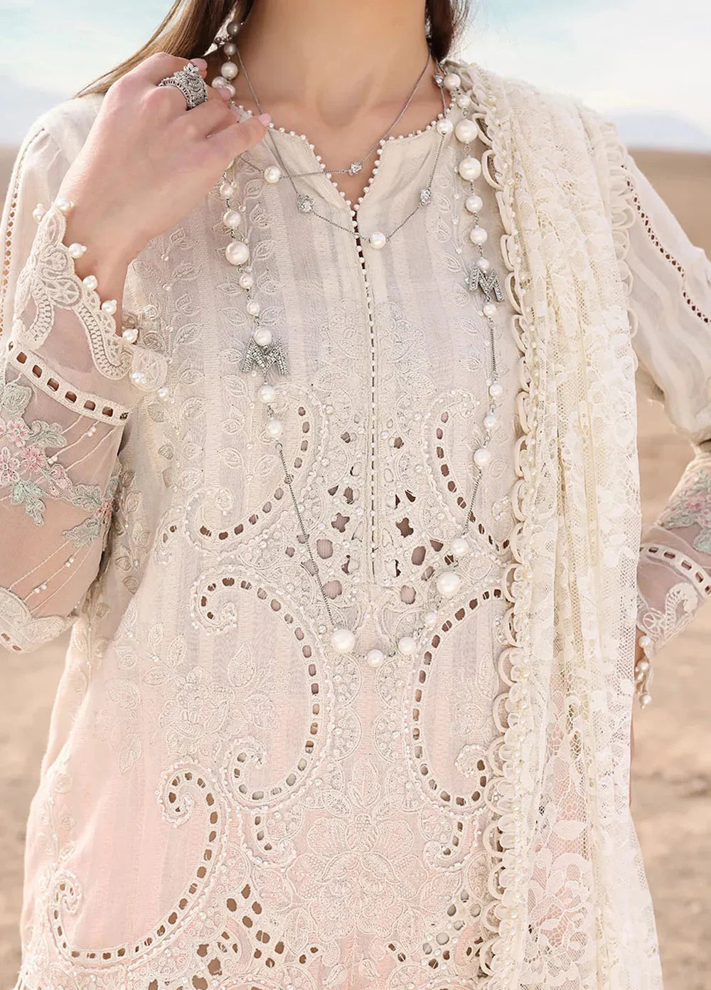 Mahnaz - Luxury Dhanak 3PC Chikenkari Heavy Embroidered Suit | EA-W- 126 Luxe '26