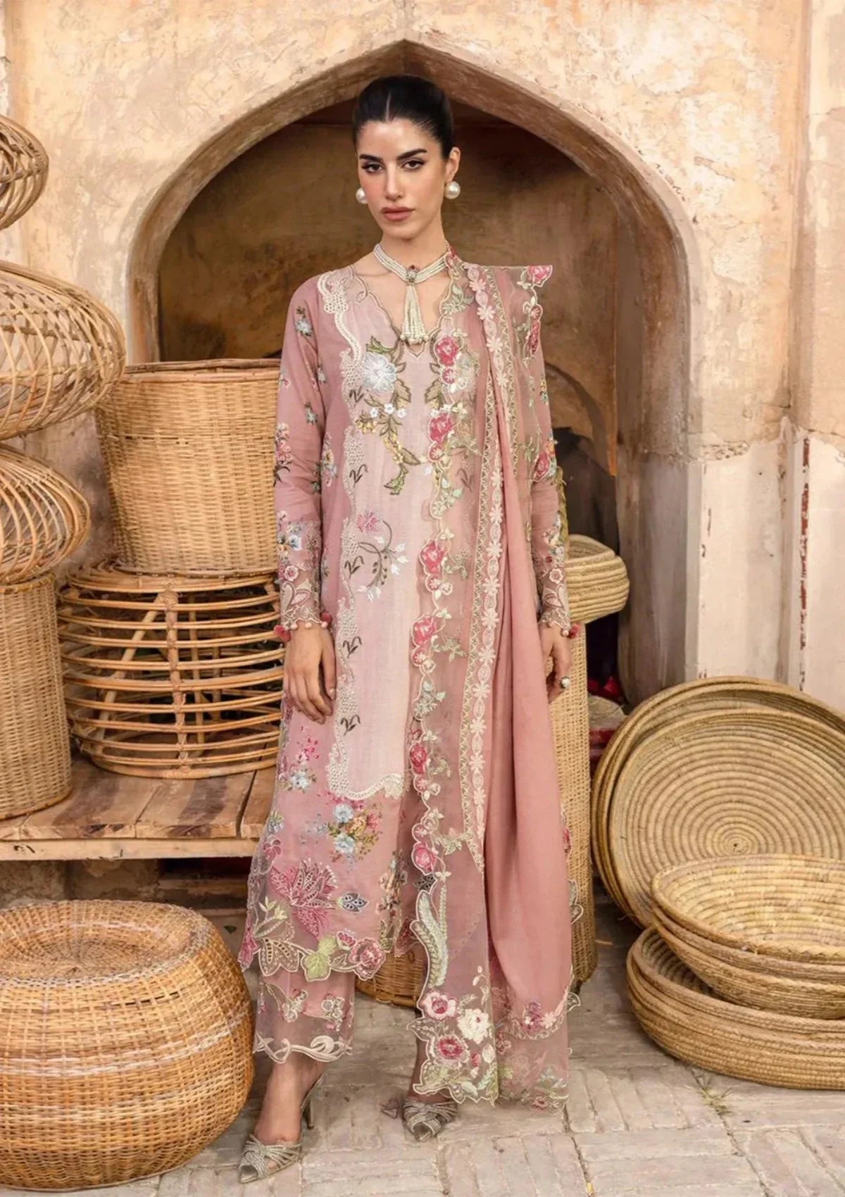 Amal - Luxury Lawn 3PC Chikenkari Heavy Embroidered Suit | ZF-080  Summer Luxe '26