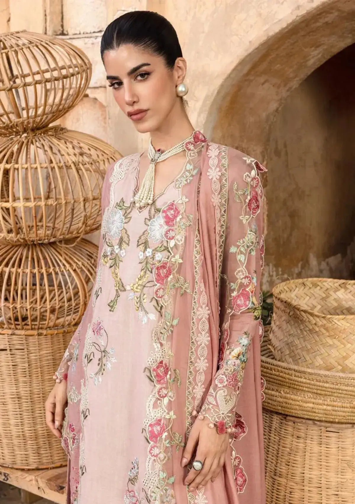 Amal - Luxury Lawn 3PC Chikenkari Heavy Embroidered Suit | ZF-080  Summer Luxe '26