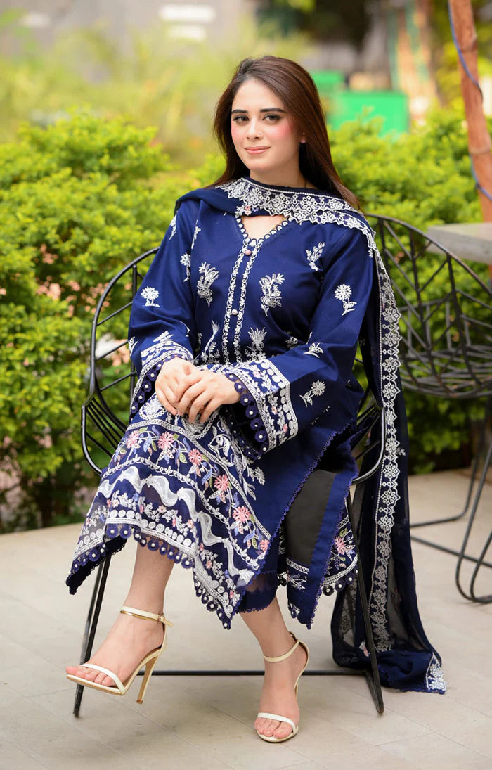 Rimal - Luxury Lawn 3PC Chikenkari Heavy Embroidered Suit | EA-094 Summer Luxe '26