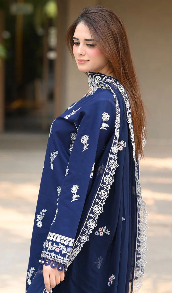 Rimal - Luxury Lawn 3PC Chikenkari Heavy Embroidered Suit | EA-094 Summer Luxe '26