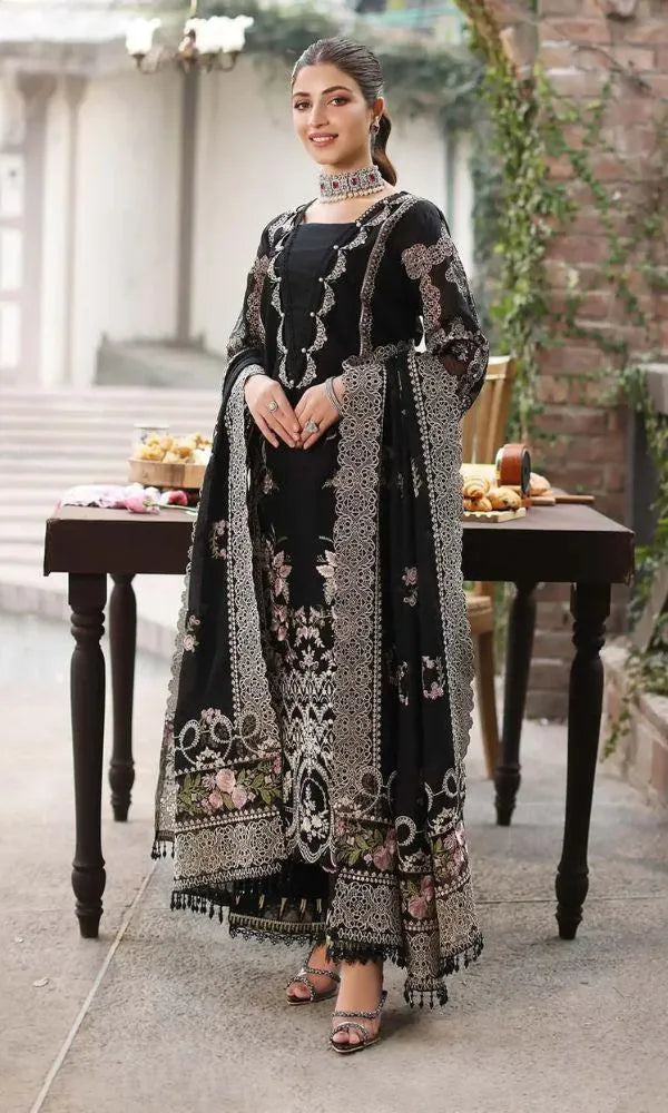 Mah -e-Rukh - Zf -02 Luxury Lawn 3PC Chikenkari Heavy Embroidered Suit | Summer Luxe '26