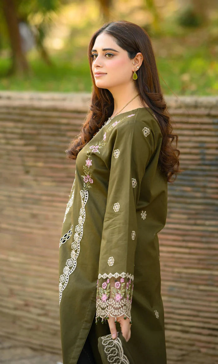 Donya - Luxury Lawn 3PC Chikenkari Heavy Embroidered Suit | EA-089 Summer Luxe '26