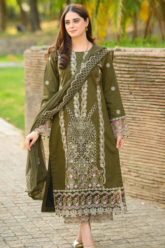Donya - Luxury Lawn 3PC Chikenkari Heavy Embroidered Suit | EA-089 Summer Luxe '26