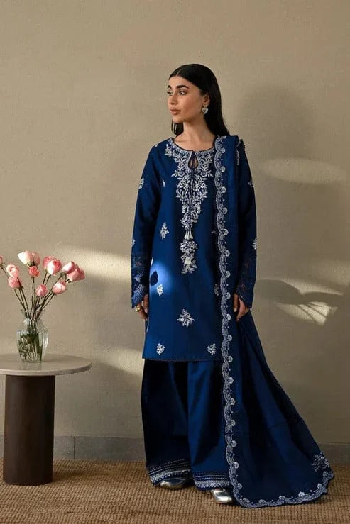 Sapphire Blue Kb-104 | Unstitched Summer Luxury Fully Embroidered 3PCS