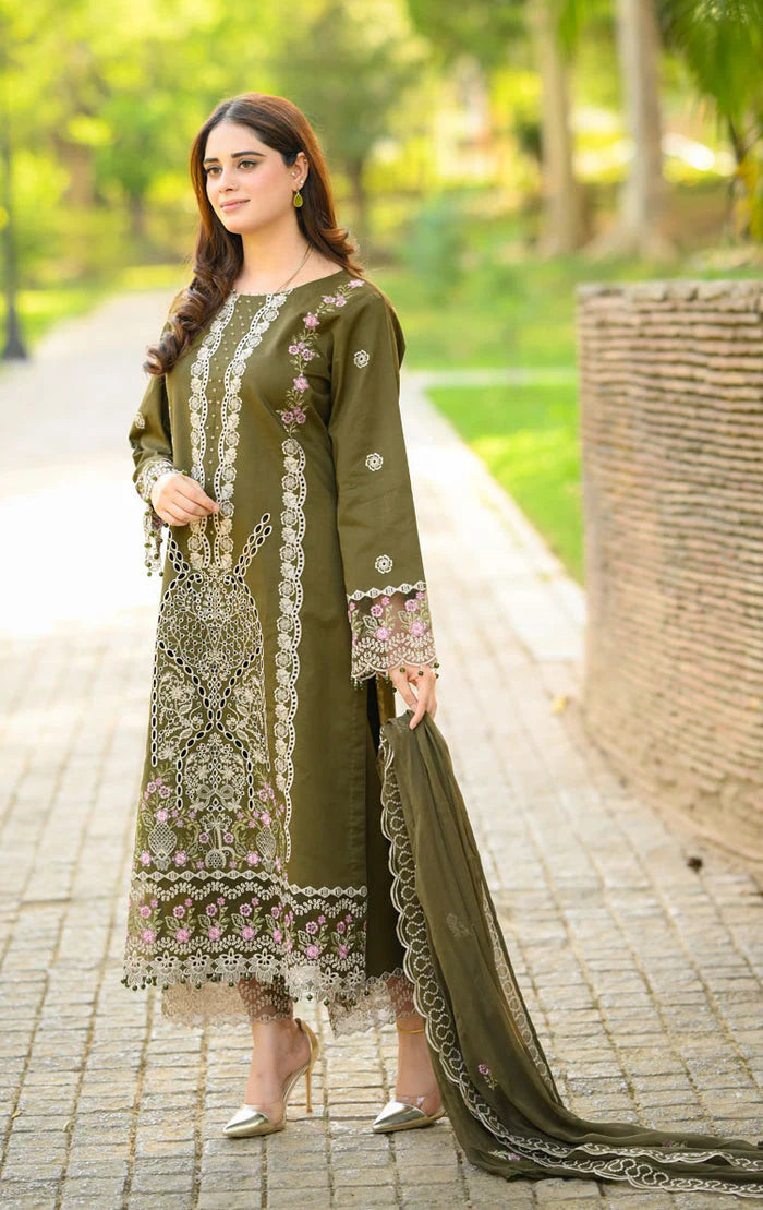 Donya - Luxury Lawn 3PC Chikenkari Heavy Embroidered Suit | EA-089 Summer Luxe '26
