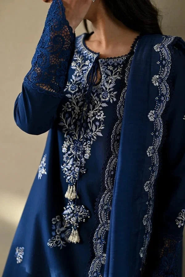Sapphire Blue Kb-104 | Unstitched Summer Luxury Fully Embroidered 3PCS