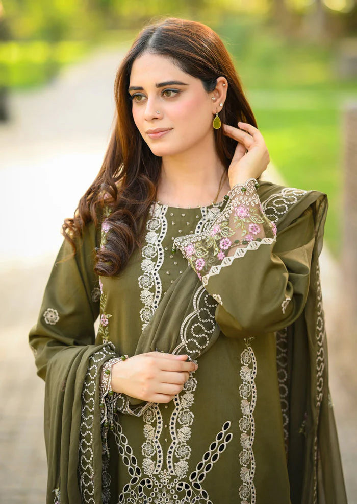 Donya - Luxury Lawn 3PC Chikenkari Heavy Embroidered Suit | EA-089 Summer Luxe '26