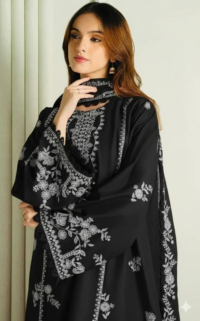 Cross Stitch Kb - 101 | LUXURY summer UNSTITCHED EMBROIDERED 3PC