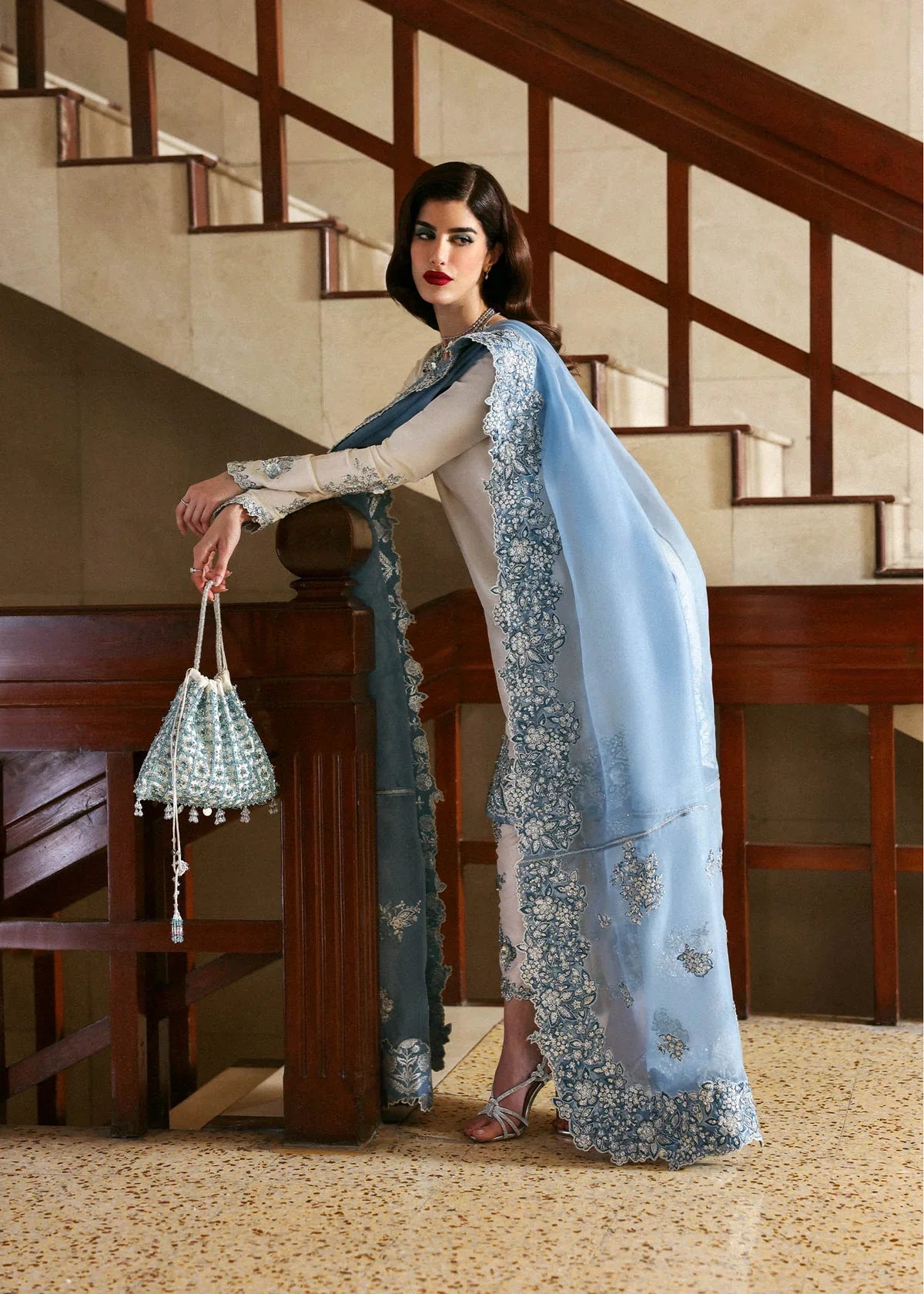 Rehar - Luxury Silk 3PC Chikenkari Heavy Embroidered Suit | EA-W- 121 Luxe '26