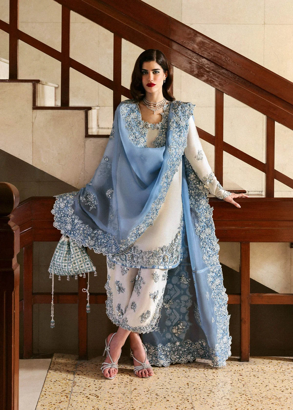 Rehar - Luxury Silk 3PC Chikenkari Heavy Embroidered Suit | EA-W- 121 Luxe '26