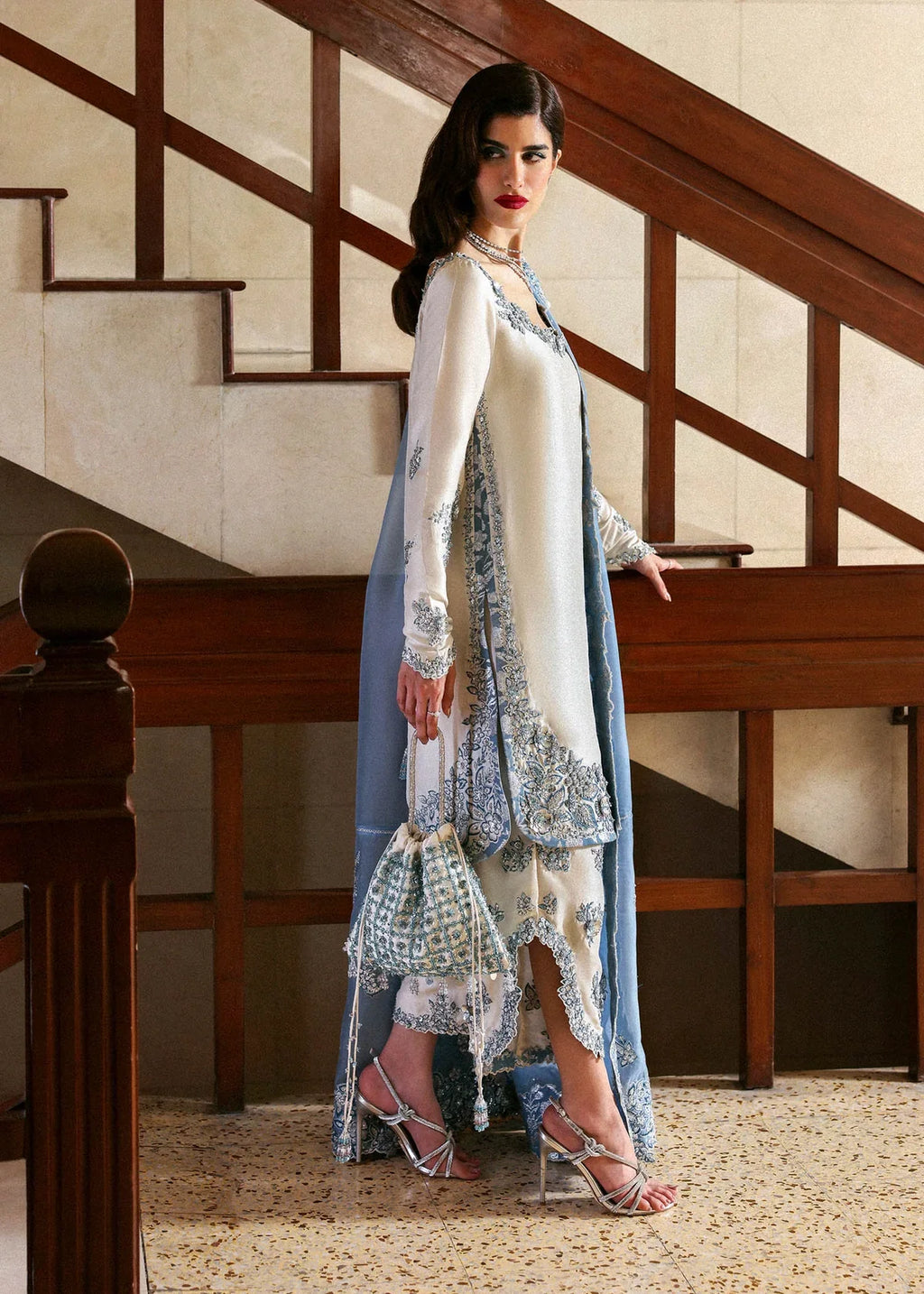 Rehar - Luxury Silk 3PC Chikenkari Heavy Embroidered Suit | EA-W- 121 Luxe '26